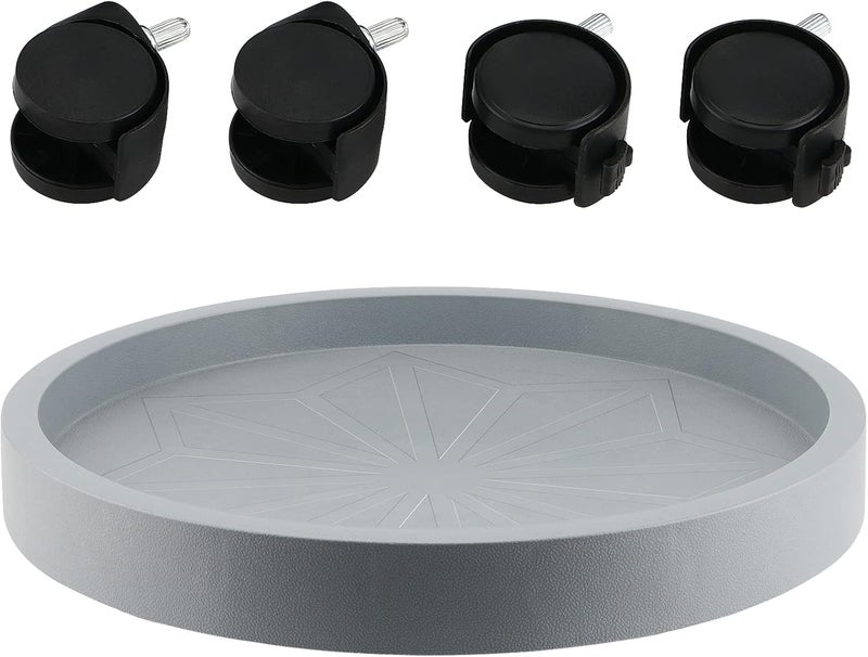 JOIKIT 4 Pack 13 Inch Round Plant Caddy with 4 Lockable Wheels, 132 Lbs Capacity Heavy Duty Rolling Plant Stand, Wheeled Planter Saucer Tray Trolley for 11.8 Inch Planter Pot Indoor Outdoor, Grey - Image 5